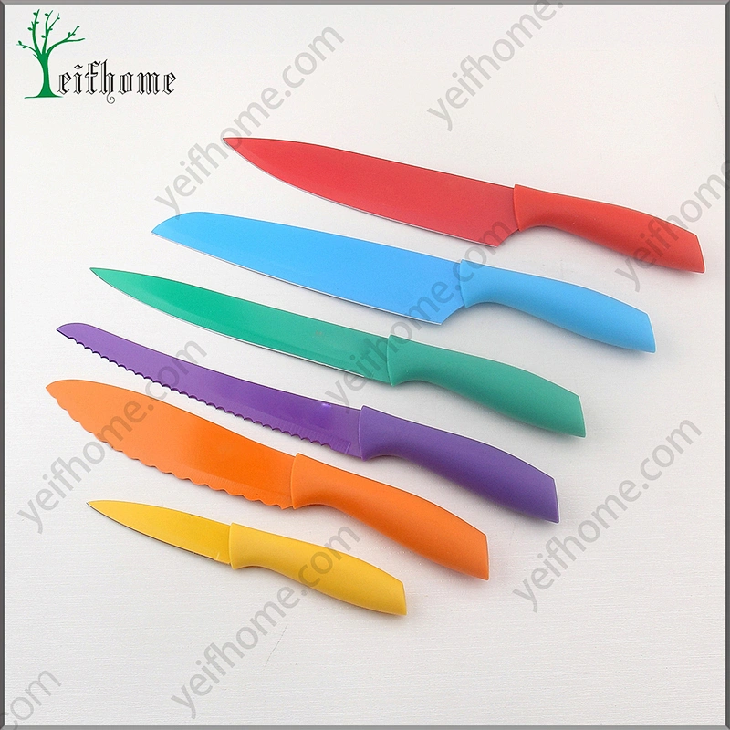 Low price of non-stick colorful knife set Higih Quality