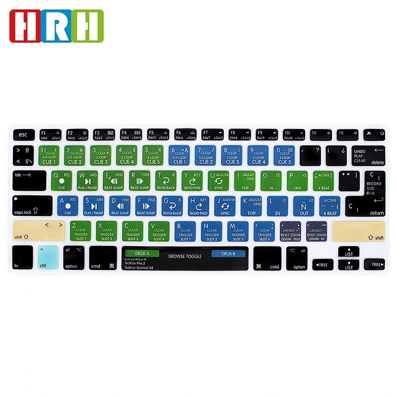OEM traktor kontrol s4 shortcut keyboard covers Silicone Spanish dust cover For mac pro 13 keypad cover