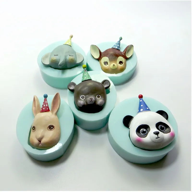 Cartoon animal resin fondant Cake decoration mold Chocolate molds silicone aroma stone mould
