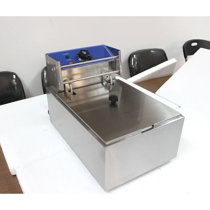 Counter Top 1 Tank and 1 Basket Commercial Stainless Steel Electric Potato Chips Fryer with Timer