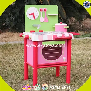 New design mini pink wooden small toy kitchen for girls pretend play W10C269