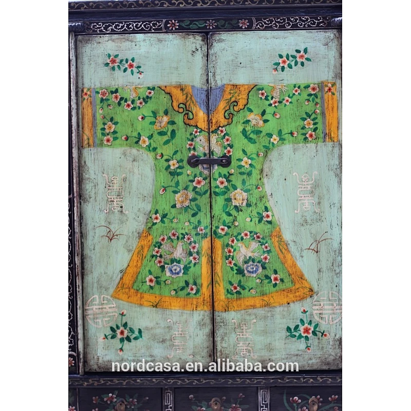 Chinese antique furniture recycled wooden clothes cabinet