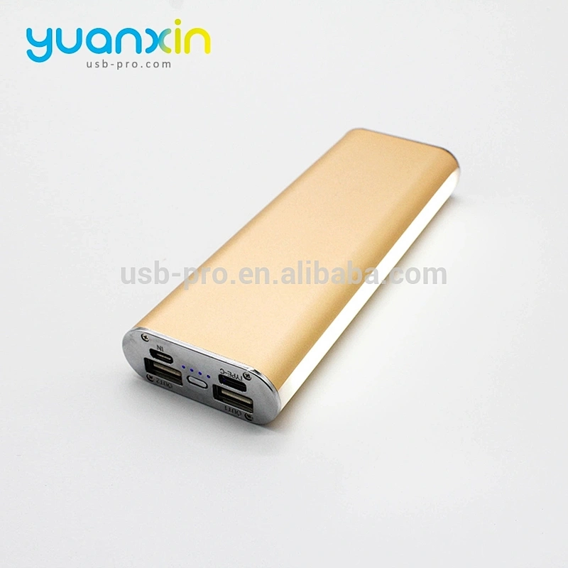 8000mAh Color Silver Red Blue Green Material Metal With LED lights Power Bank