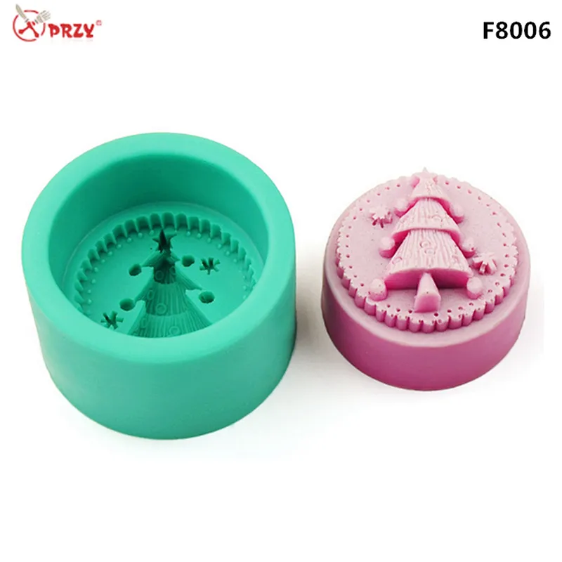 F8006 Creative Fondant Tire Soap Molds Silicone 3d Christmas Tree decorative cake Mould silicone Soap mold