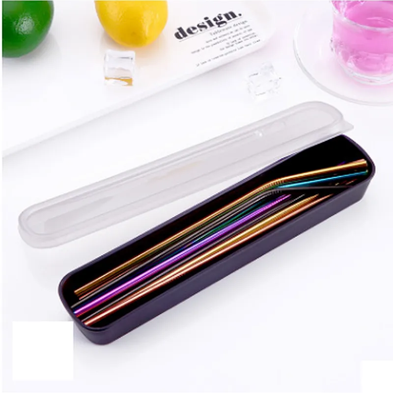 Factory Wholesale Color Drinking Custom Stainless Steel Straw  Reusable Metal Straw