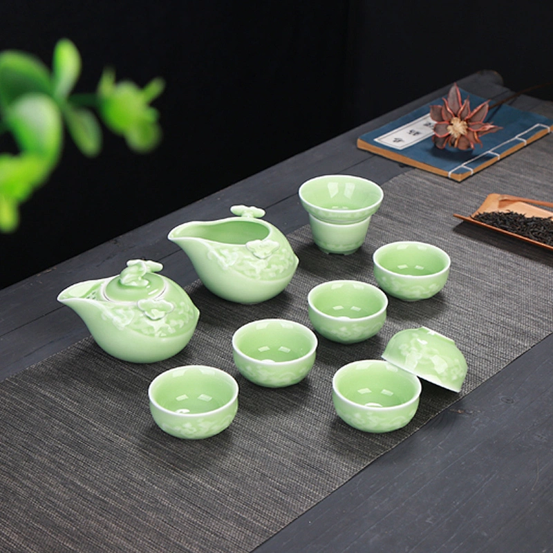 New style ceramic product jade green color cup water bottle for business gift box