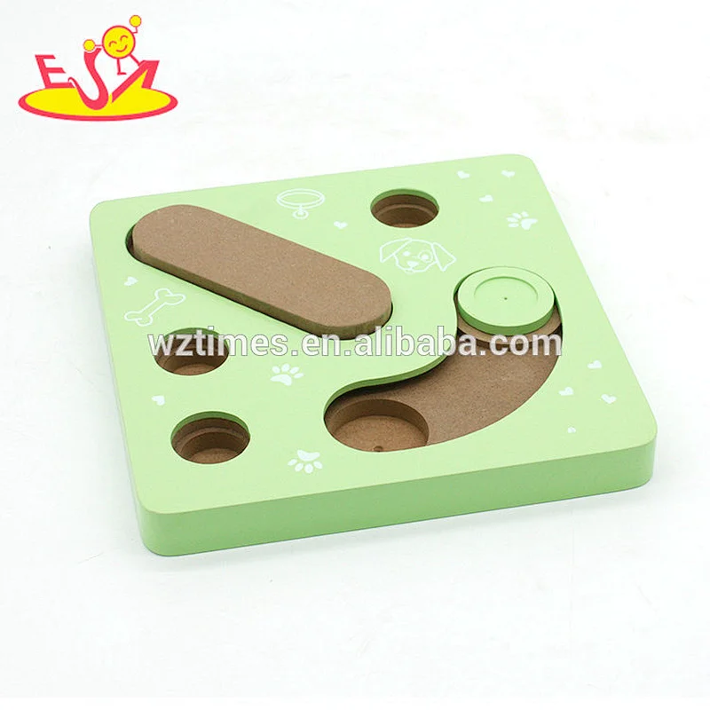 2018 Amazon top seller animal play game toy wooden learning dog toy with high value W06F085
