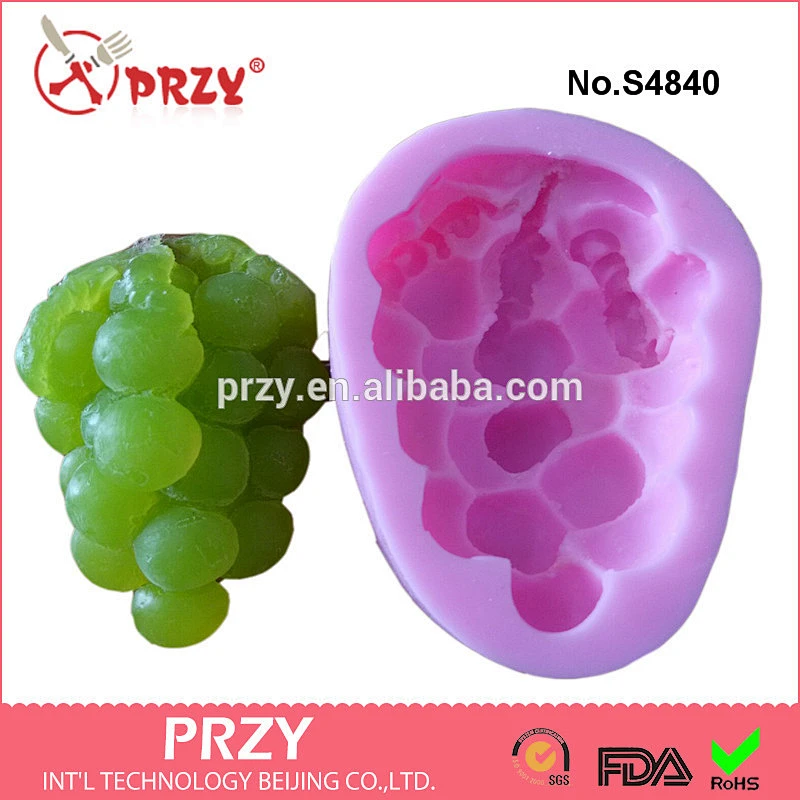 S4840 DIY grapes shape silicone fruit soap mold for gift