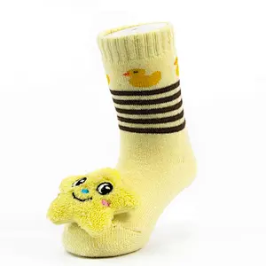 Oem Custom 3d cartoon pattern newborn cotton ankle socks non slip infant rubber sole toddler Socks baby cute kids