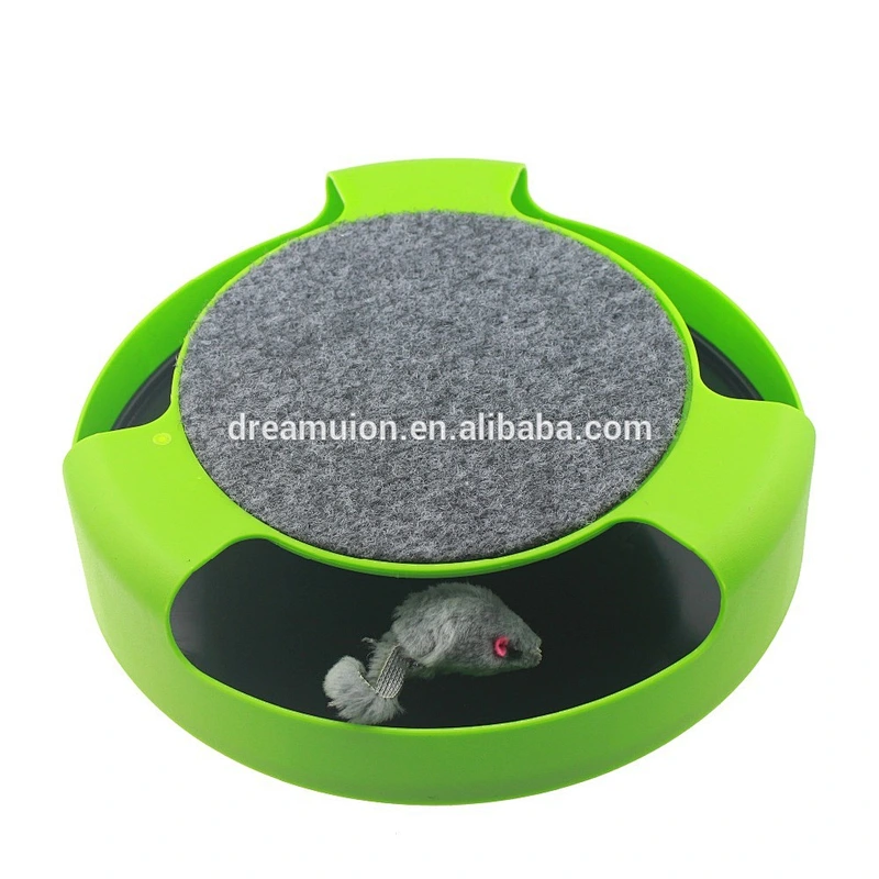 CAT KITTEN CATCH THE MOUSE PLUSH MOVING TOY SCRATCHING CLAW CARE MAT PLAY TOY