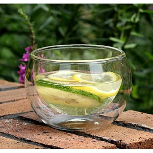 260 ml double wall mug high borosilicate drink holiday glass ice cream cup with handle for home