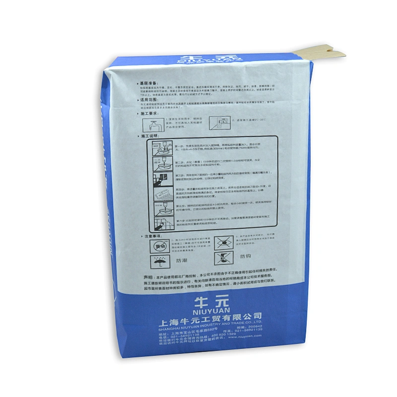 Hot sale 50kg 20kg paper bag of cement, glue for tile with valve