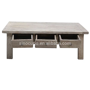 Hot Sale Antique Solid Wooden Square Drawers Coffee table