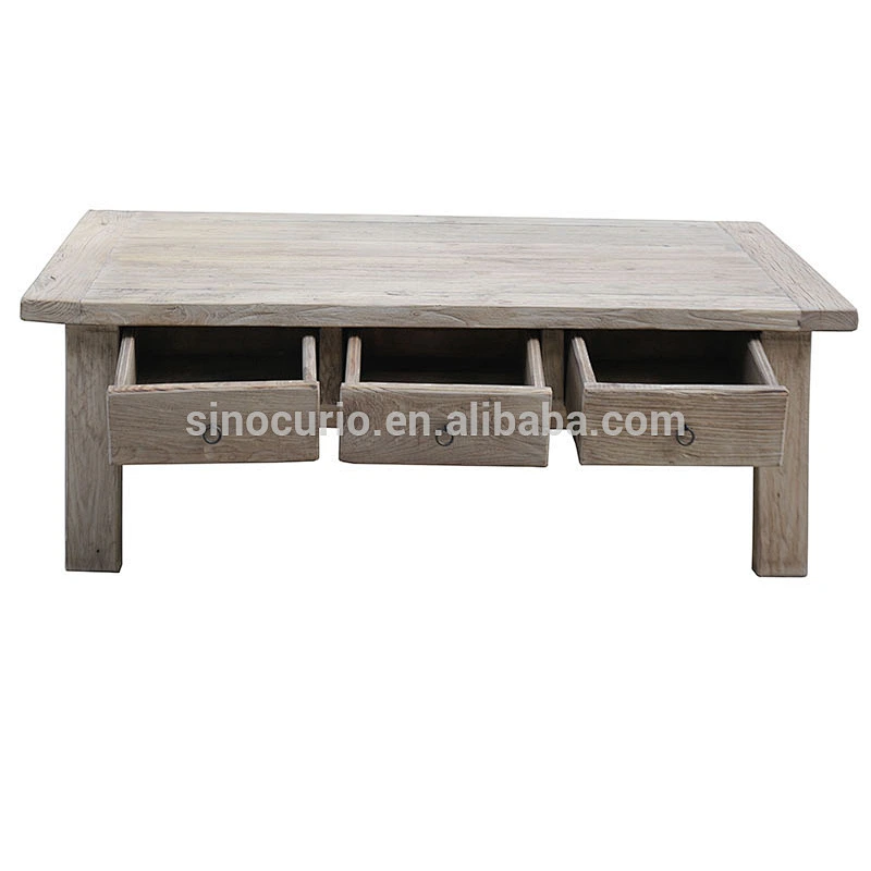 Hot Sale Antique Solid Wooden Square Drawers Coffee table