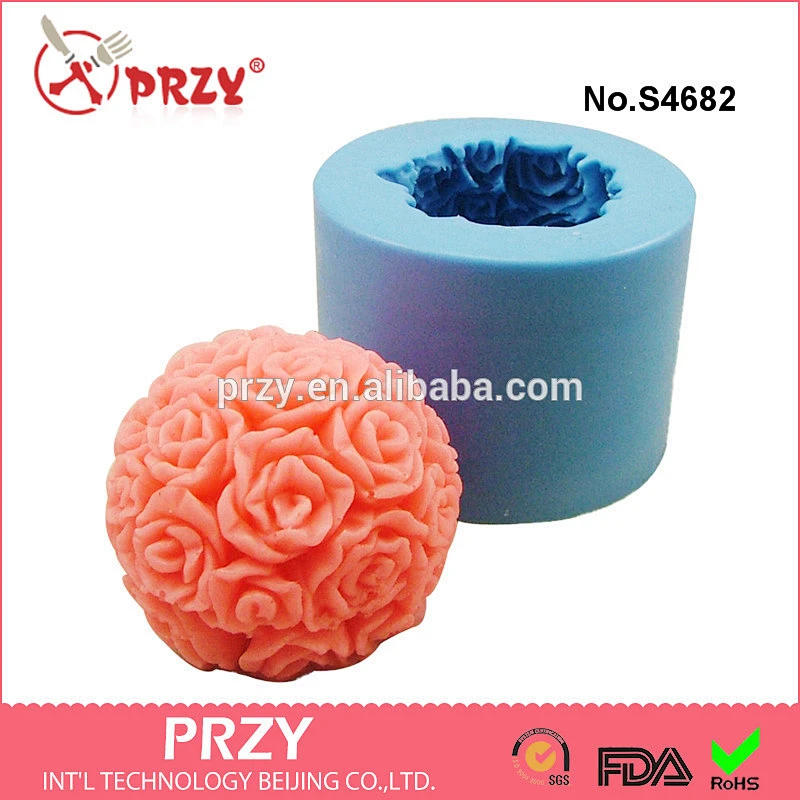 S4682 Soap mold three-dimensional roses ball candle diy DIY soap mold silicone mold plant