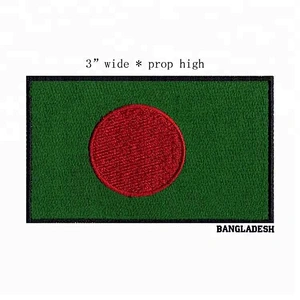 Bangladesh flag country iron on patch embroidered patches clothing Manufacturers China