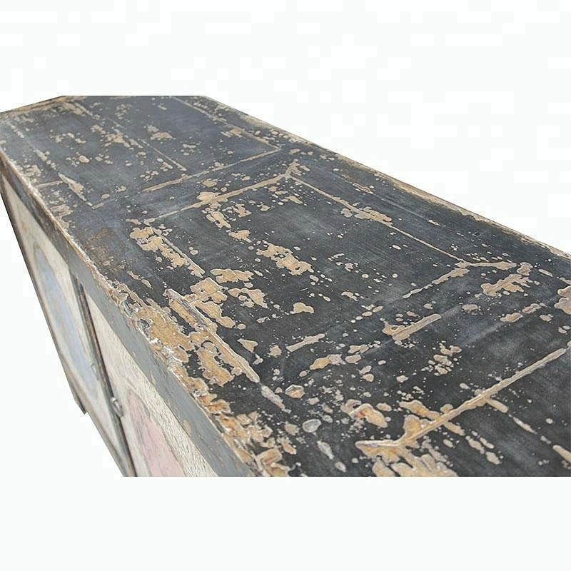 chinese oriental old distressed rustic painted storage sideboard furniture