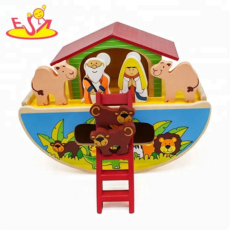 New arrival educational wooden Noah's ark play set for kids W12D106