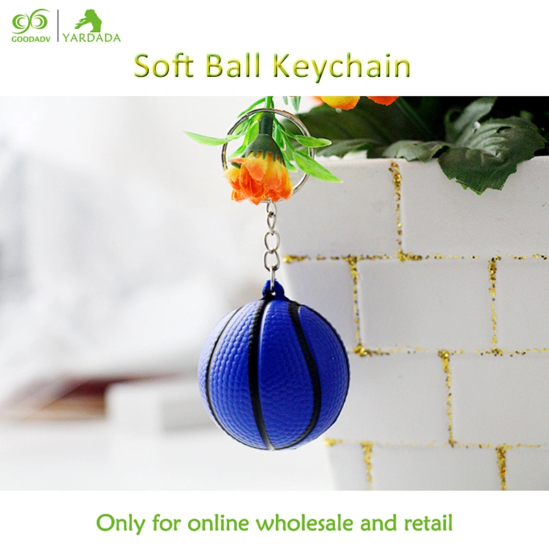 Blue toy elastic ball key chain, basketball fans club, mobile wallet, car ornaments Cheap and high quality in stock