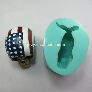 QT0003 3d American flag skull silicone mold for concrete Halloween silicone mold soap mold PRZY