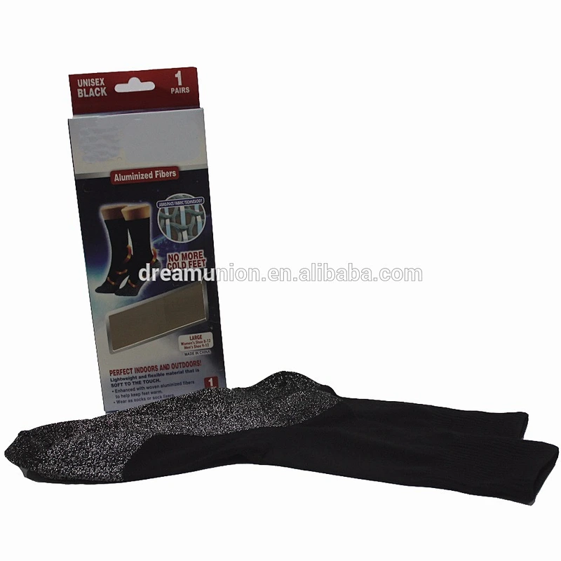 NEW 35 Unisex Popular Socks one pair Black Size Large Aluminized Fibers Below