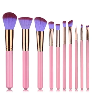 Hot selling portable 5-10pcs your own brand makeup brush set with shell bag