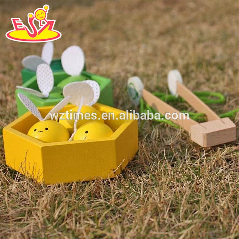 wholesale new kids funny wooden bee toys custom children wooden cartoon bee toys W01B039