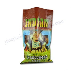 Export to Indian,Dubai transparent plastic bopp laminated pp woven rice bag 50kg for grain,seed,corn,flour,bean