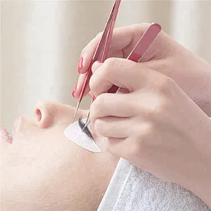 High Quality Wholesale Mini Black False Eyelash Extension Stainless Steel Slant Tip Lash Tweezer Sets Manufacturer