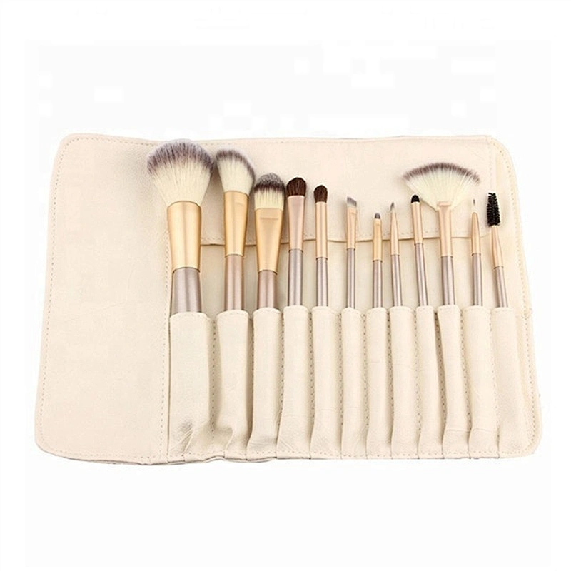 Customized Logo Personalized 12pcs Makeup Brush Set With PU Makeup Bag