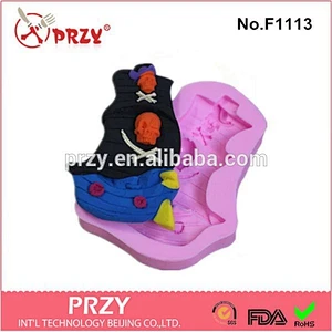 Decorative silicone private ship fondant cake mold