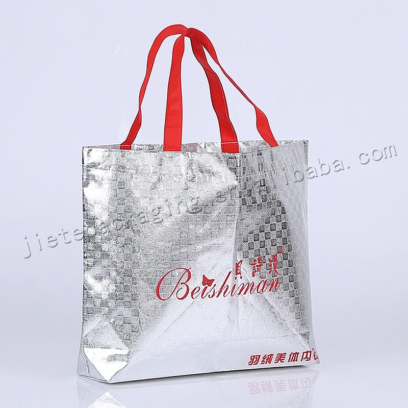 Oem Multifunctional gold printing and laminated foldable plastic non woven shopping bag for wholesales