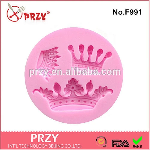 F991 crown shape Non Stick Silicone Cake Mold Fondant Molds crown silicone decorative mould for cake