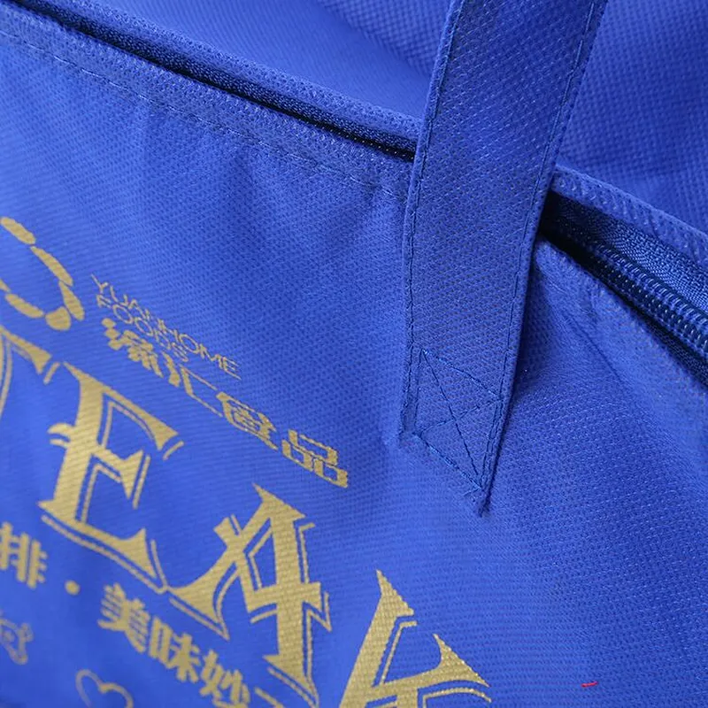 Custom wholesale blue insulated bags for food packaging