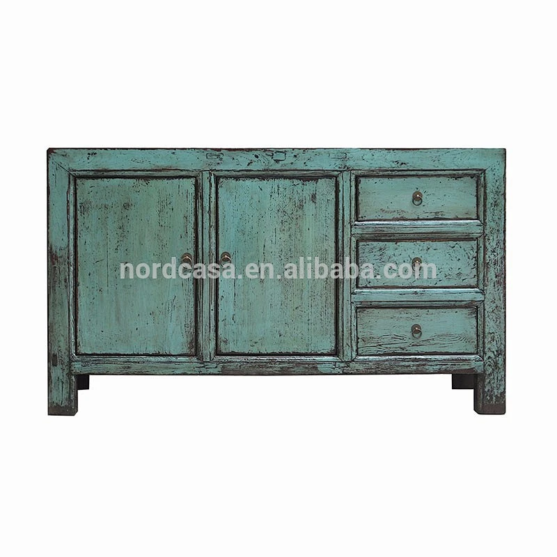 antique wood furniture 3 drawer 2 door sideboard