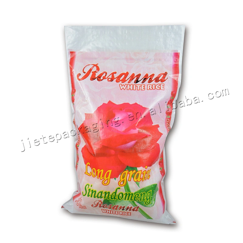 Customized cheap plastic bopp laminated pp woven rice bag 50kg