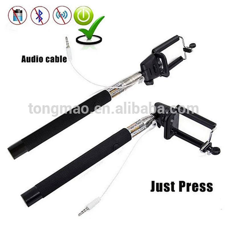 Universal Telescopic For Samsung Handheld Silicone Handle Cover cable Selfie Stick