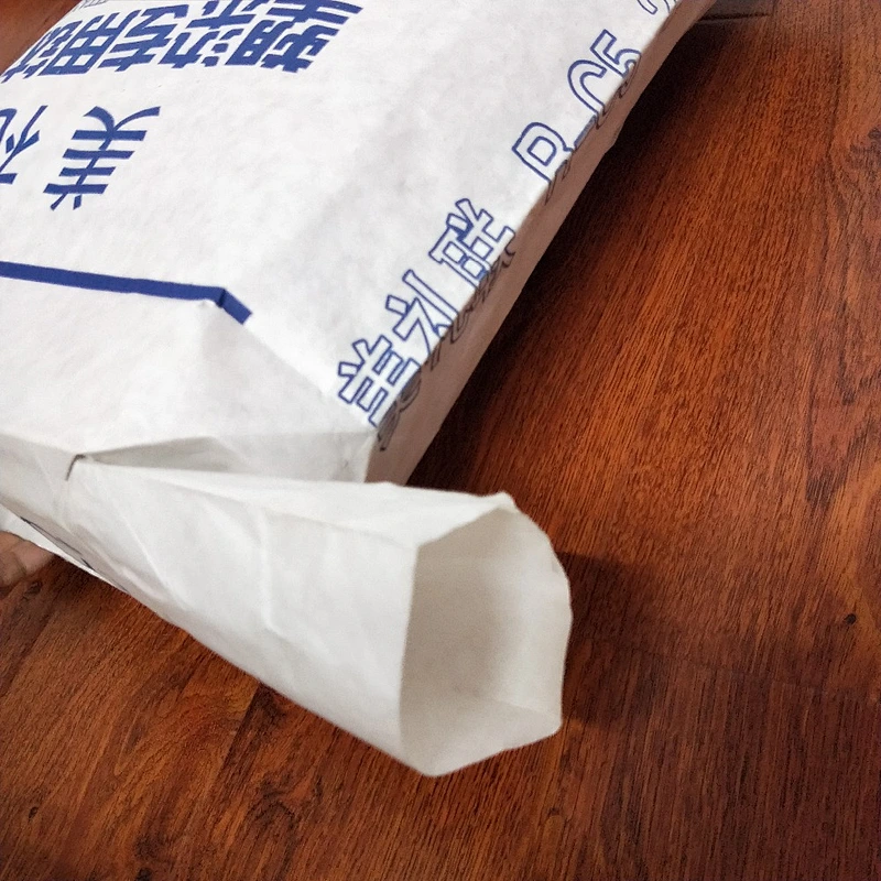 Customized wholesale kraft paper valve square bottom bag for Ceramic tile putty powder packaging 20kg 25kg