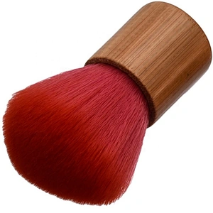 Professional Bamboo Handle Red Hair Makeup Brush Blending Cosmetic Kabuki Brush Foundation Blush Powder Brushes Tools