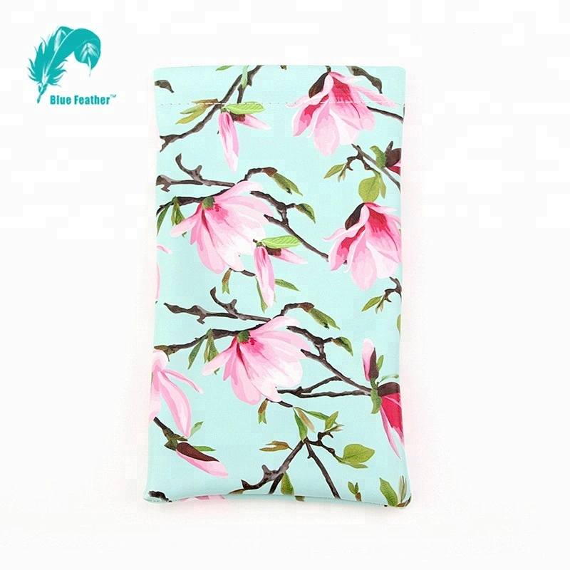 Floral custom design easy taken eyeglass bag with spring top