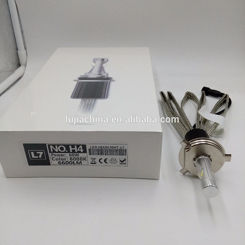 2017 New LED Auto Parts L7 H4 60W 6600lm LED headlight for land cruiser,shadow coaster,to.yotaa corolla Cars accessories bulb X7