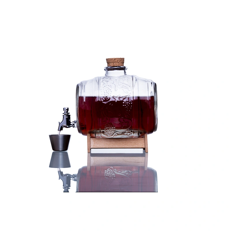 Best seller glass barrel beverage dispenser with cork and faucet