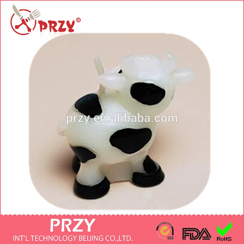 S4129 PRZY Silicone molds 3D cow candle silicone mold hand SOAP molds wholesale
