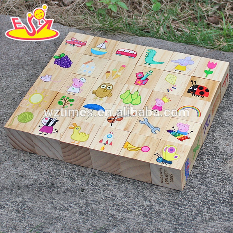 wholesale kids wooden puzzle blocks for educational W13A109