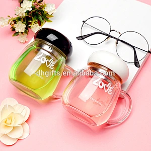 300 ml Borosilicate Glass Water Bottle Tea Filter Water Bottle With Handle and Cover for Milk Coffee Juice