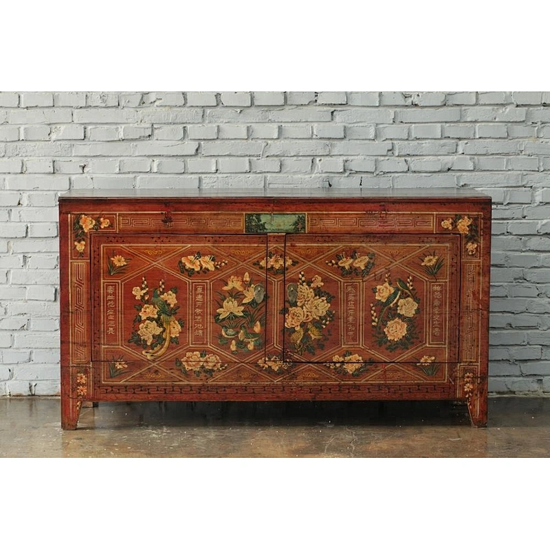 wholesale chinese antique lacquered reproductionwooden lobby sideboard mongolian living room furniture
