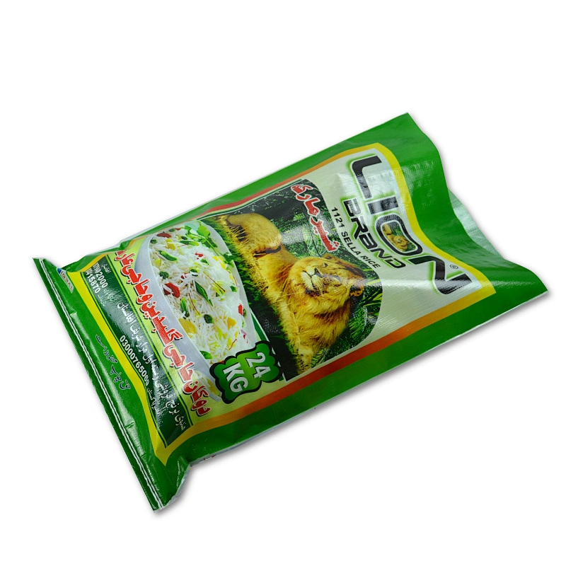 Customized green wholesale pp woven rice bag 25kg packaging