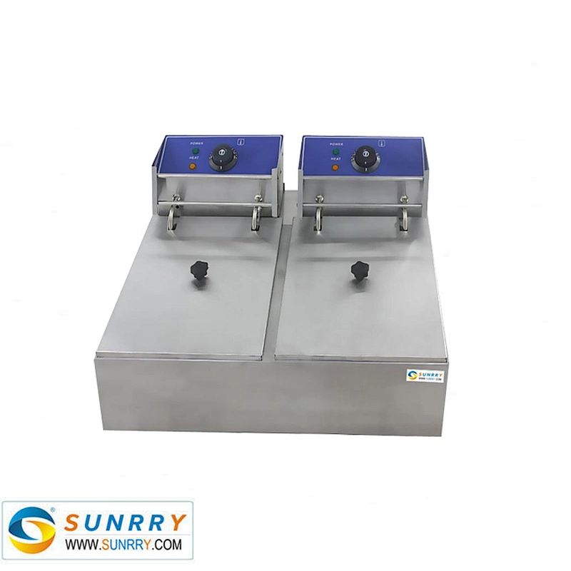 Counter Top Deep Fryer for Sale 2 Tank 2 Basket With Timer for Fryer Fries (SY-TF26B SUNRRY)