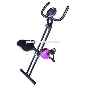 Red folding x magnetic exercise bike for household use