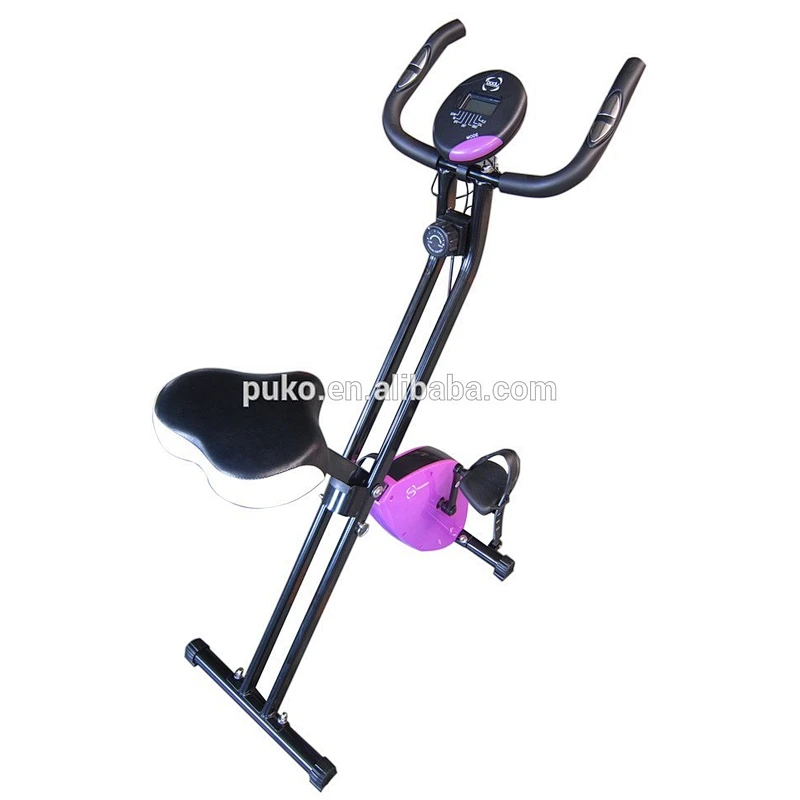 Red folding x magnetic exercise bike for household use